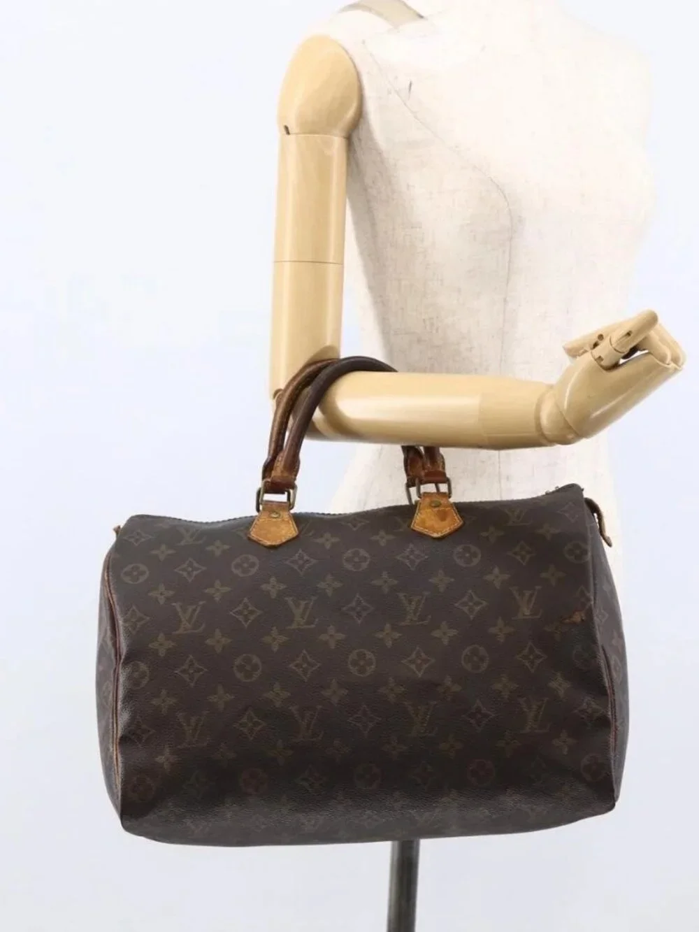 LOUIS VUITTON Monogram Speedy 35 Hand Bag M41524 LV Auth bs32224
